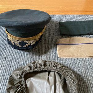 US Military LT Col. Officer Dress Hat plus Green and Khaki Garrison Caps